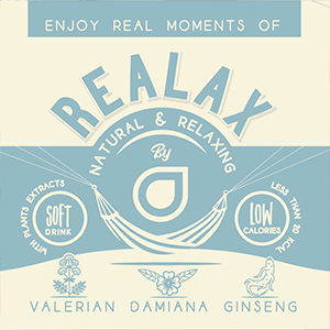 label of REALAX, relaxation drink